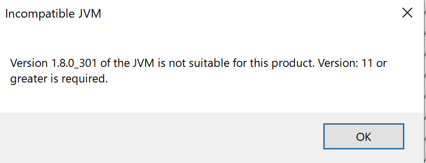 JDKが古いよエラー