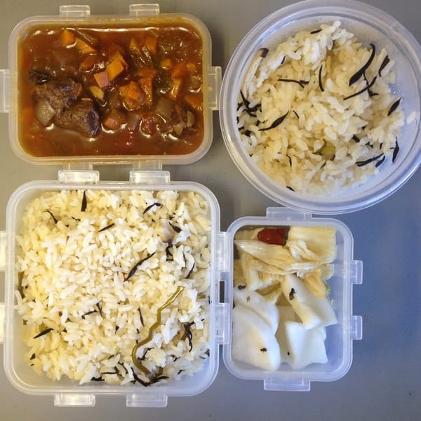 今日のお弁当　と　お肉のワイン煮